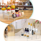 3 Pcs Large Acrylic Display Risers, 12" Large Risers Display Stands, 0.19" Thick Clear Risers Display Stands, Clear Rectangular Display Shelf for Showcase, Collectibles, Cupcake, Dessert