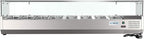 KoolMore SDC-8P-SG Condiment Prep Rail Station with Sneeze Guard, 71 Inch, Silver