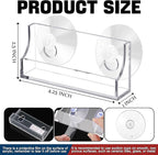 Window Mount Business Card Holder with Suction Cups Acrylic Single Pocket Organizer Clear Card Holder Acrylic Display Storage for Home Office (Pattern)