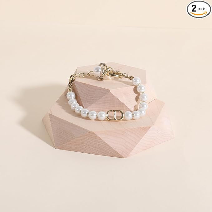 GemeShou 2pcs Wooden Jewelry display tray, Hexagon jewelry display riser, Jewelry retail shop photography props【Beech Hexagon tray-2pcs】