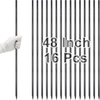 VVOKGO Rebar Stakes 48 Inch 16-Pack Concrete Form Stakes Heavy Duty Straight Ground Anchors, 3/8" Diameter Metal Steel Spikes with Chisel Point End for Plant Support, Garden Border,Landscape Edging
