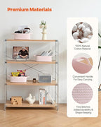 KALLAX Small Woven Basket, 12 x 8 x 4.5 Inches, Small Storage Baskets for Organizing, Gift Baskets Empty, Cute Rope Shelf Closet Storage Bins for Shelves, Dog Toy Basket, 3 Packs, Light Pink
