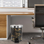 Unomor Pedal Trash Bin with Lid for Home Kitchen Bathroom Plastic Garbage Can for Waste Sorting Step Garbage Container for Office Living