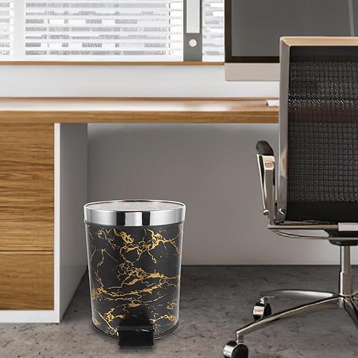 Unomor Pedal Trash Bin with Lid for Home Kitchen Bathroom Plastic Garbage Can for Waste Sorting Step Garbage Container for Office Living