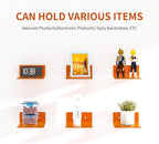 6 Inches Small Orange Wall Shelves Set of 2, Wall Mounted Display Shelf Rack for Bedroom, Living Room, Smart Speaker, Clock, Decoration, 2 Pack