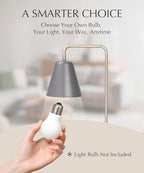 HarvestLand Steady Silver Reading Lamps for Bedside Table – Adjustable Industrial Table Lamp with Solid Base, Lamp for nightstand, Desk Lamp Home Office, Mid Century Modern Reading Lamp Style