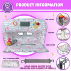 Shopping Cart Cover for Baby Grocery Cart Cover for Baby boy and Baby Girl, High Chair Cover for Baby and Toddler, Baby Registry Gift - Waterproof - Extra Large - Cotton - Double Sided (Coral Pink)