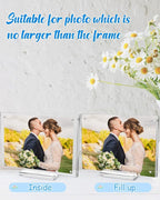 10 Pack Acrylic Picture Frame 4×6 Clear Double Sided Magnetic Photo Frame - Frameless Baby Friend Family Picture Desktop Display with Support Stand and Gift Boxes