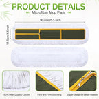 Maxdot 3 Pack 36 Inch Dust Mop Replacement Head for Floor Cleaning Large Cotton Commercial Industrial Heavy Duty Mop Head Refills Sweeper Replacement Janitorial Supply for Hardwood