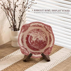 Bowl Stands for Display, 3 Pack 4.5 Inch Plate Holder, Wooden Easel Frame Holder, Display Stand for Large Deep Platters and Dishes, 4.5" H x 6.2" W x 5.5" D(For Bowls under 3.5" in Depth)