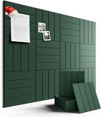 Large Felt Bulletin Board 48" x 36" Cork Board Alternative-12 Pack with 70 Safe Removable Adhesive Tabs, Cork Boards for Walls Cork Board for Home Office Classroom Pin Board- Pine Green