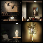 LED Spotlight Indoor,Rechargeable Battery Uplighting Indoor, Mini Accent Spot Lights for Plants Tree Wall Art Display Painting Artwork Portrait Dartboard Closet Gallery Photo-White 2Pack