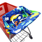 Portable Shopping Cart Cover, High Chair and Grocery Cart Covers for Babies, Kids, Infants & Toddlers, Attached Carry Bag (Simple Dinosaur)