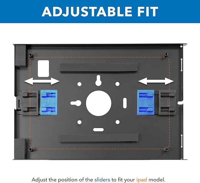 Mount-It! Anti-Theft Tablet Kiosk Wall Mount Compatible with iPad 10, 9, 8, Pro 10.5, Air 10.5, Secure Locking Tablet Enclosure for iPad, Steel Full Motion Wall Mounted Kiosk, Black