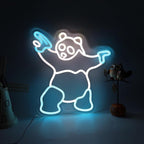 Panda Neon Sign with Gun Panda Light Up Sign for Room Wall Decor, Man Cave Decor Birthday Holiday Gift