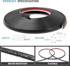 Art3d 20ft Outside Vinyl Corner Trim Peel and Stick for Tile and Wall Edges, Furniture Decoration Black