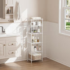 SINGAYE 6 Shelves Storage Shelf Wire Closet Bathroom Organizers Metal Pantry Kitchen Small Garage Shelving Unit Laundry Room Organization Home Corner Rack Estantes para Cocina White 10" Dx16 Wx60”H