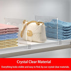 Clear Shelf Dividers, Closet Verticalshelf Dividers for Closet Organization Handbags and Clothes Sweaters, Purse Organizer Divider, for Bedroom