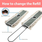 2 Pack of 48" Cotton Refills for Industrial Class Floor Dust mop Series Can be fit with Others (2 Pack of 48" Cotton Refill)