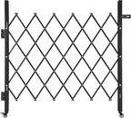 VEVOR Single Folding Security Gate, Lockable Scissor Gate with 360° Swivel Casters, Outdoor Barricade Steel Retractable Gates, for Entry Security, Garage, Warehouse & Pool, 43.31 x 51.57 in (W x H)