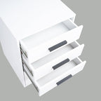 5-Drawer Rolling Under Desk Storage Cart - Mobile Organizer with Lockable Casters, White Engineered Wood Scratch-Resistant for Home Office Dorm Studio, 15.7 x 15.7 x 26 Inches