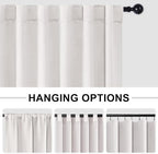 Hiasan Patio Sliding Room Divider Door Curtains - Extra Wide Privacy Room Thermal Insulated Blackout Curtain with Back Tab & Rod Pocket for Bedroom Partition(100 x 108 Inches, Ivory)