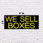 LED We Sell Boxes Sign for Retail Business Displays |Advertising Electronic Light Up Sign for Windows Walls |11"H x 27"W x 2"D