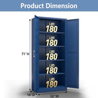 Kitchen Pantry Cabinet, 71 Inch Tall Metal Pantry Cabinet with Doors and Adjustable Shelves, Freestanding Food Cupboard, Storage Cabinets for Dining, Living Room, Navy Blue, Assemble Required