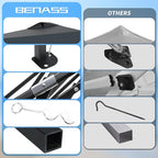 10x10 Pop Up Canopy with Sidewalls, Easy Up Canopy Tent, Heavy Duty Tents for Parties, One Person Set Up Event Tent, Grey