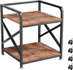 Ollieroo 2 Tier Printer Stand with Storage Shelf, Printer Table with Height Adjustable Top Shelf, Under Desk Storage Printer Cart for Paper Shredder Scanner, 3D Printer Stand for Home Office(Vintage)