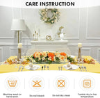 SEPARO 2 Pack 6 Ft Yellow Table Cover Fitted Rectangular Tablecloth Stretchable Fabric Table Cloth 6 ft Wrinkle-Free for Party Tradeshows Banquet Weddings Cocktail
