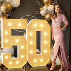imprsv 4FT Light Up Numbers, Marquee Numbers 50th Birthday Decorations for Women Men, Large Light Up 50 Birthday Women Foam Board Anniversary Party Decorations Arch Kit (DIY)