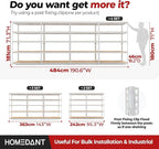 HOMEDANT 5 Tier Storage Shelves Adjustable Laminated Boltless Garage Metal Shelving Unit Heavy Duty Utility Rack Shelf Warehouse Pantry Closet Kitchen (4, (L) 48.1" W, White)