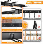 32‘’/48‘’ Garage Storage, Garage Organization, Garden Tool Organizer Wall Mount, 420lbs Adjustable Heavy Duty Metal Hanging Hooks, Yard Rack Hanger System Shovel Rake Broom Ladder Holder, Men Gift