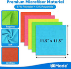 Microfiber Cleaning Cloth, 10 Pack Reusable Microfiber Towels for Cars Lint Free Cleaning Shop Towel Rags for Home Kitchen Automotive Bar Mechanic Restaurant Garage, 11.5"x 11.5", Multicolor