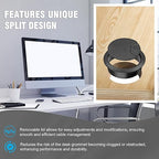 2" Spring Desk Grommet, JTemgle Plastic Cable Hole Cover Computer Table Cord Wire Organizer Caps Desktop Cord Management for Home Office TV Stands Tabletops - Black, 5 Pcs