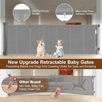 120 inch Retractable Baby Gates 34 inch Tall, Retractable Gate with Reinforced Strip Design to Prevent Crawling Through, 10 FT Extra Wide Retractable Dog Gate for Indoor/Outdoor