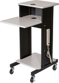 OEF Furnishings Presentation Cart and Stand, OEFPRC200, Steel Frame, Ivory Woodgrain