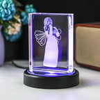 ZEERSHEE 3.8*0.9inch LED Light Base for 3D Crystal Glass Art 6 Lighting Mode Color Change Lighted Up Round Display Stand (Mirrored Flat)