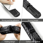 Anti-Collision Patch Car Bumper Protector Trim Universal Anti-Scratch Strip for Front and Rear Bumpersper (Black Carbon Fiber Pattern, 2-Pack)