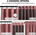 MIULEE Velvet Curtains 108 Inches Length 2 Panels Set for Bedroom, Pinch Pleat Back Tab Luxury Thermal Insulated Pink Living Room Darkening Pleated Blackout Extra Long Curtains with Hooks, Dusty Rose