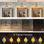 Battery Operated Picture Light with Remote,Wireless Gallery Lights Brass 12in Rechargeable Display Light with Flexible Swing Arm,Dimmable Wall Sconce for Artwork on Wall
