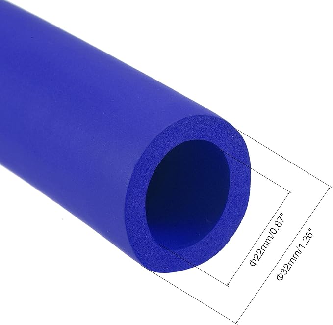 uxcell Foam Tubing for Handle Grip Support, 22mm ID 32mm OD 1m Length Blue