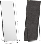 71"x26" Full Length Mirror with Stand, Lightweight & Easy to Move, Free-Standing Mirror for Dressing Room Bedroom, 3-in-1 Usage, Shatterproof Glassless Floor Mirror Kid & Pet Friendly (White)