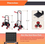 Stair Climbing Dolly, 330 lbs Capacity Heavy Duty Stair Climbing Hand Truck with 6 Wheels and Telescoping Handle, Folding Cart for Stairs and Moving