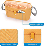 Accmor Universal Stroller Organizer, Stroller Bag Stroller Caddy Organizer, Stroller Accessories Fits for Uppababy, Baby Jogger, Nuna, Doona, Britax Strollers, Brown