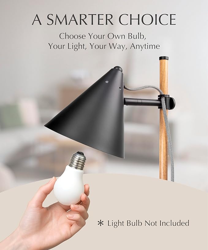 HarvestLand Noah Black Desk Lamp – Adjustable Architect Desk Lamp, Industrial Table Lamp with Solid Base for Living Room, Bedside Table, Home Office and Bedside Reading