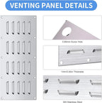 2 Pack Stainless Steel Venting Panel for BBQ Grill Accessory, 15x6.5 Inch (20-Slots), 304 Grade Metal Vent Cover for Masonry Fire Pits & Outdoor Kitchens, Weather Resistant, 15" by 6-1/2"