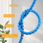 Spiral Cable Wrap, 16.4ft, 33ft Wire Protection Sleeve Cover Cable Organizer Pipe Flexible Spiral Wrap Winding Tube Prevent Cat from Chewing Cables (Blue, 8mm (5/16")-16.4ft)
