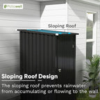 Patiolife 3 x 3 FT Metal Storage Shed, Small Patio Tool Shed with Sloping Roof & Lockable Door, Outdoor Garden Steel Shed for Backyard, Lawn, Easy-Assembly Black